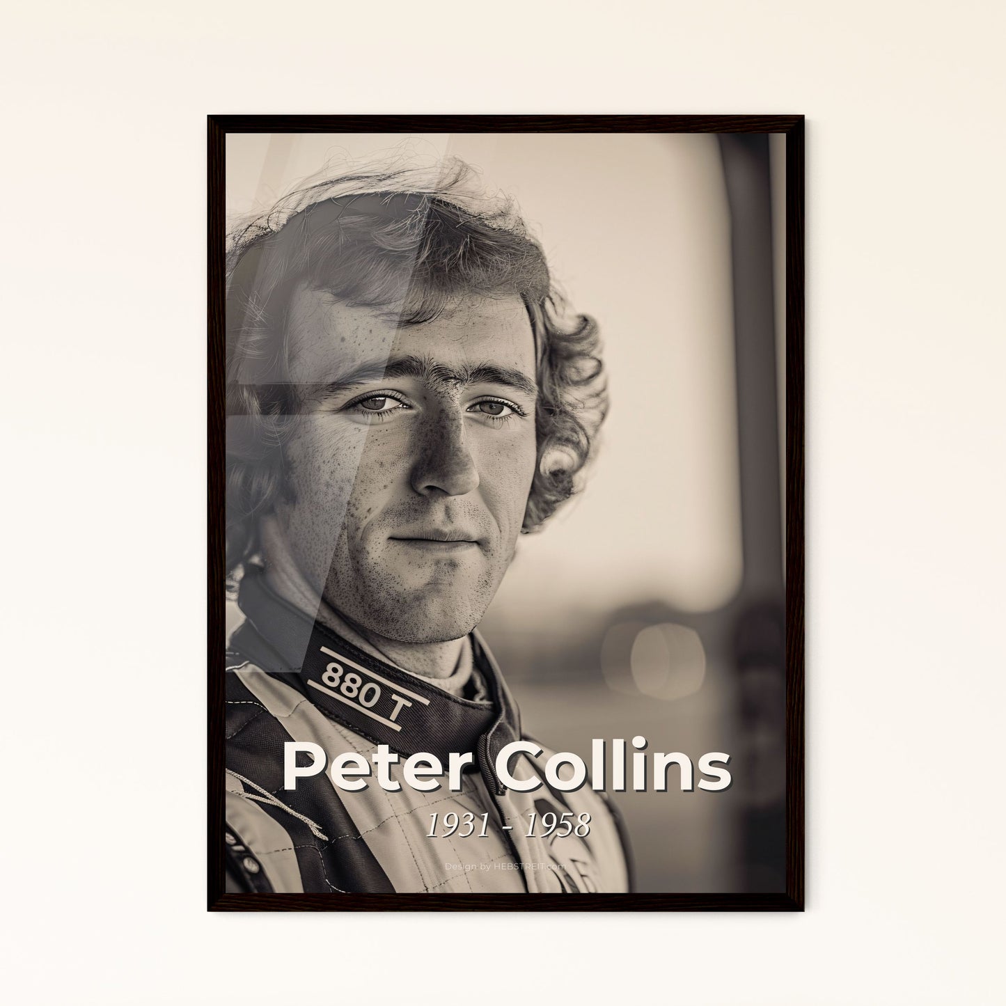 Timeless Tribute: Peter Collins, 1931-1958 - Iconic British Racing Driver in Cinematic Elegance | Perfect Gift for Car Enthusiasts