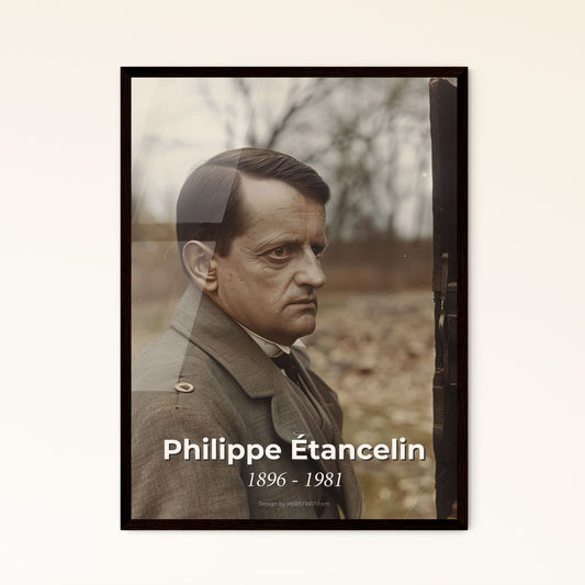 Philippe Étancelin: Timeless Tribute to a Grand Prix Legend - Ultrarealistic Portrait Print in Monochrome with Sepia Touch