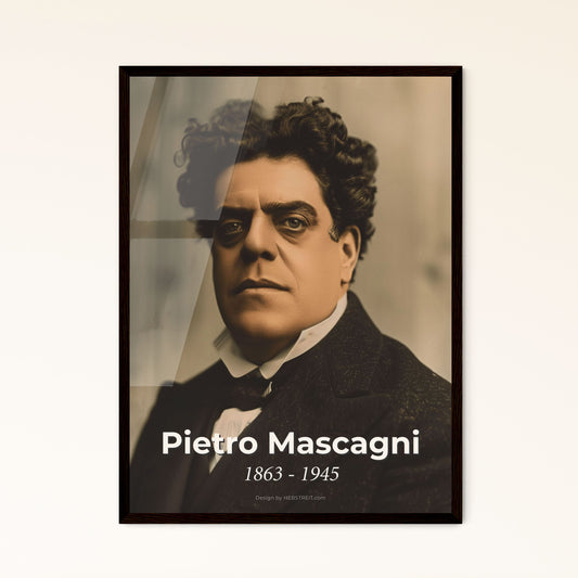 Timeless Portrait of Pietro Mascagni: Iconic Italian Composer - Stunning Sepia-Toned Art for Home Decor & Gifting