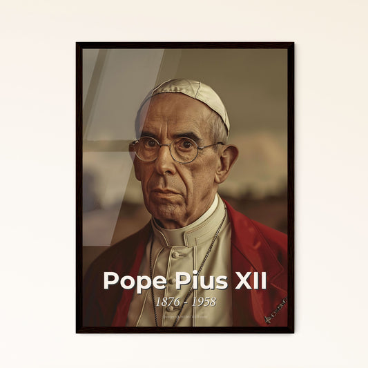 Vintage Portrait of Pope Pius XII: A Candid Reflection on Leadership During WWII – High-Quality Art Print for Home Decor