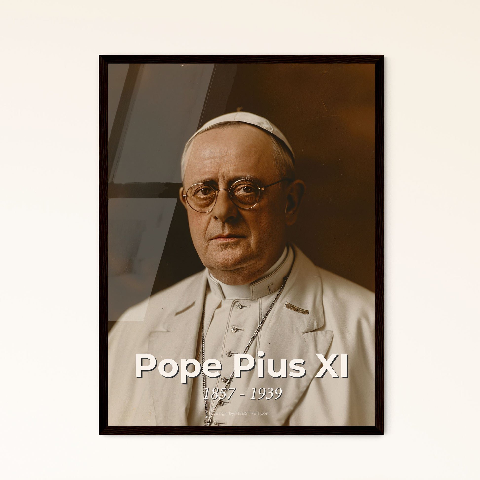 Timeless Tribute: Pope Pius XI - An Artistic Portrait in Monochrome Elegance, Celebrating Faith and Leadership (1857-1939)