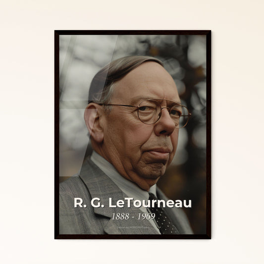 R.G. LeTourneau: Visionary Industrialist & Evangelist - Iconic Ultrarealistic Portrait with Rustic Elegance, Perfect for Home Decor