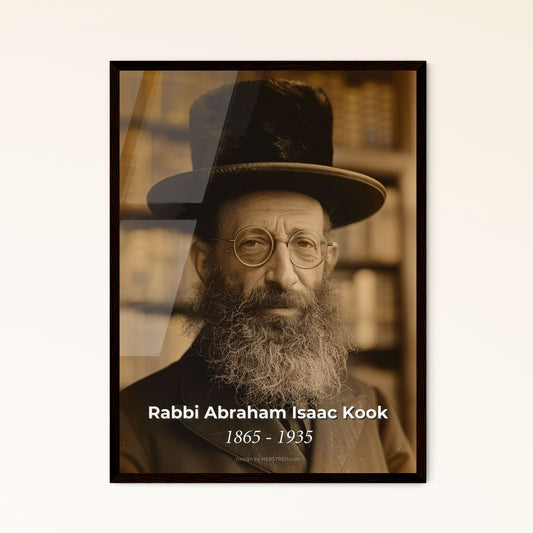 Rabbi Abraham Isaac Kook: Inspiring Portrait of a Visionary Jewish Leader - Timeless Art for Home Decor, Framed or Aluminum Print