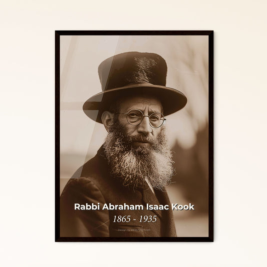 Rabbi Abraham Isaac Kook - 1865-1935: Iconic Portrait of a Visionary Jewish Leader in Timeless Monochrome Art for Home Decor