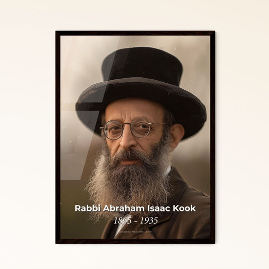 Timeless Portrait of Rabbi Abraham Isaac Kook: A Tribute to the Influential Jewish Leader in Stunning Monochrome Art