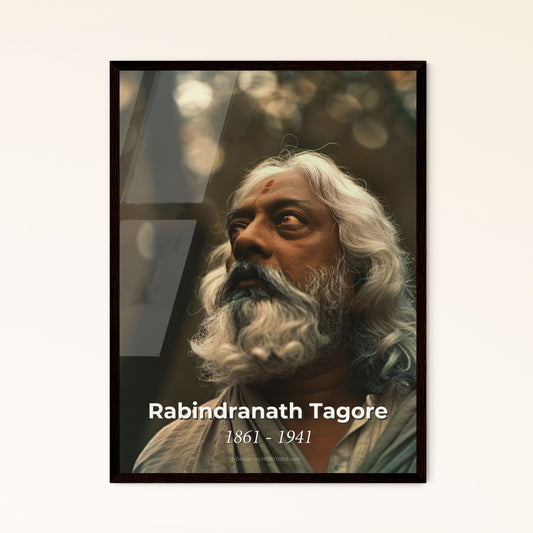 Timeless Portrait of Rabindranath Tagore: Nobel Laureate in Literature - Stunning Art Print for Sophisticated Home Decor