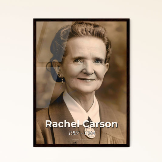 Rachel Carson: Environmental Pioneer & Marine Biologist - Ultra-Realistic CineStill Portrait in Rustic Elegance for Home Decor