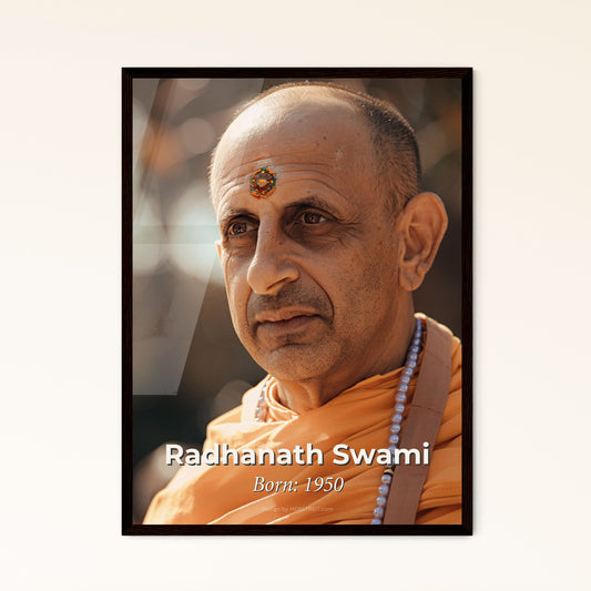 Radhanath Swami: Captivating Portrait of a 21st Century Spiritual Leader - High-Quality Art Print for Inspirational Home Decor