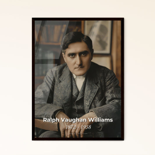 Timeless Portrait of Ralph Vaughan Williams: Celebrating the Legacy of a Folk-Inspired British Composer in Monochrome Elegance