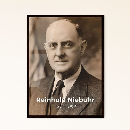 Timeless Portrait of Reinhold Niebuhr: Iconic Theologian in Cinematic Monochrome - Perfect for Home Decor & Thoughtful Gifting