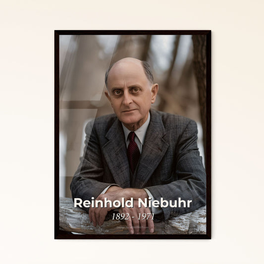 Timeless Reverence: Reinhold Niebuhr Portrait - Illuminate Your Space with a Masterpiece of Theological Wisdom & Artistic Elegance