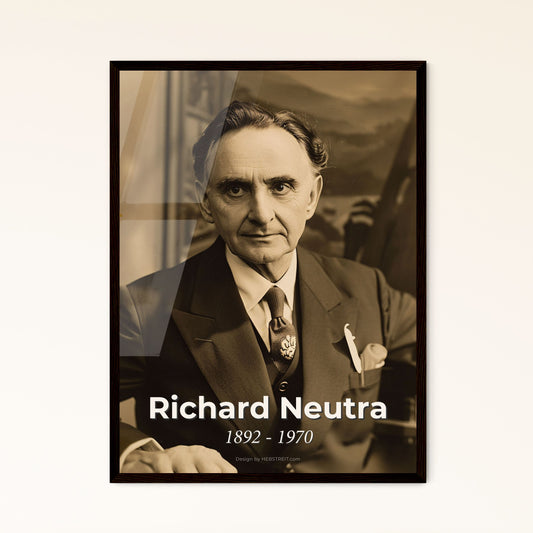 Timeless Elegance: Richard Neutra Portrait - Iconic Austrian-American Architect, Stunning Monochrome Art for Modern Spaces