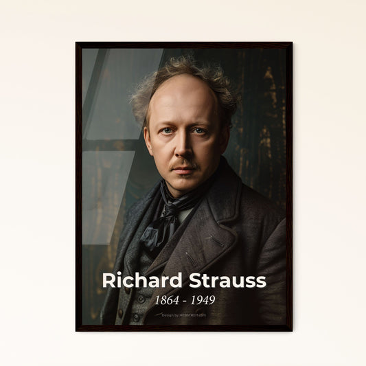 Timeless Portrait of Richard Strauss - Iconic German Composer: Monochromatic Elegance for Home Decor and Gifts