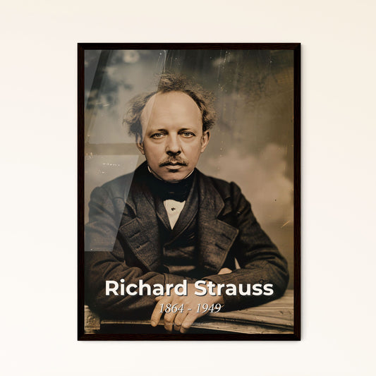 Timeless Portrait of Richard Strauss: A Masterpiece of German Composition – Exquisite Print in Stunning Monochrome and Sepia