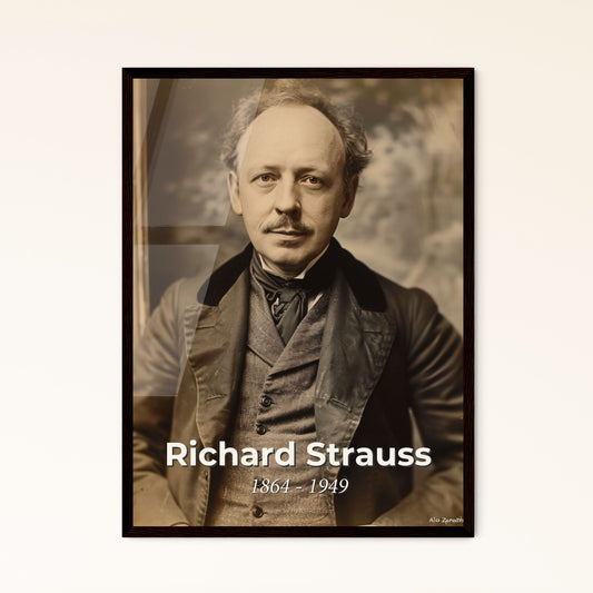 Timeless Elegance: Richard Strauss Portrait - Iconic German Composer in Monochrome, Perfect for Sophisticated Home Decor & Gifting