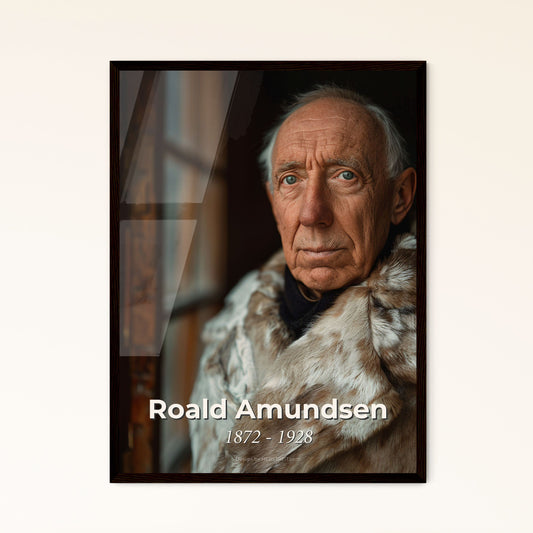 Roald Amundsen: Celebrated Norwegian Explorer - Iconic Sepia Portrait on Rustic Background, Perfect for Home Décor & Gifts