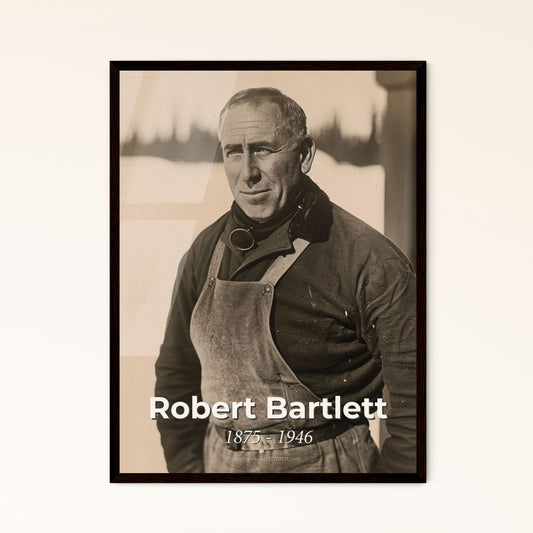 Robert Bartlett: Iconic Canadian-American Explorer – Stunning Ultrarealistic Portrait in Sepia, Perfect for Home Decor