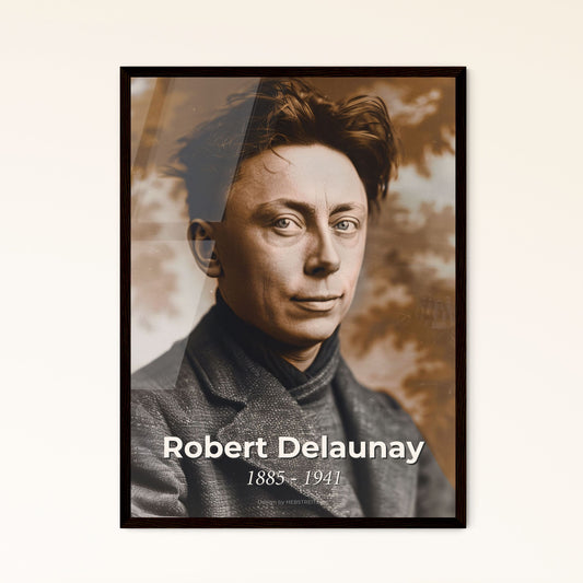 Vibrant Portrait of Robert Delaunay: Co-Founder of Orphism | Stunning Art Print in Monochrome & Sepia | Perfect for Home Decor