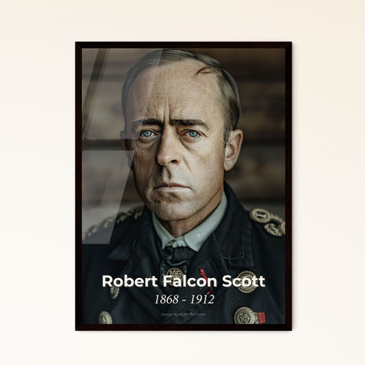 Robert Falcon Scott: Iconic Antarctic Explorer - Exquisite High-Contrast Portrait in Vintage Style for Timeless Home Decor