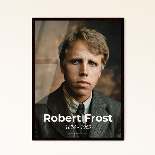 Elegant Portrait of Robert Frost: Timeless American Poet in Cinematic Style - Ideal for Home Decor, Gift or Art Collection