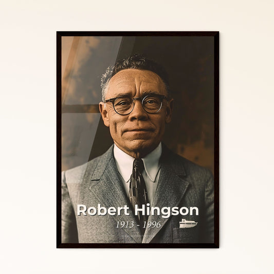 Captivating Portrait of Robert Hingson, Pioneer of Epidural Anesthesia - A Historic Tribute in Stunning Sepia Tone Art Print