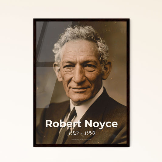 Timeless Icon: Robert Noyce, Visionary Co-Founder of Intel - Captivating Monochrome Portrait for Home or Gift Décor