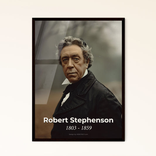Timeless Tribute: Robert Stephenson, Visionary Engineer of Railways - Exquisite Monochrome Art Print for Elevating Your Space