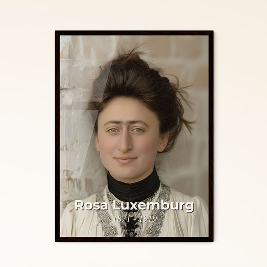 Rosa Luxemburg: Iconic Portrait of a Revolutionary Leader in Stunning Ultrarealistic Artwork - Perfect for Home Decor & Gifts