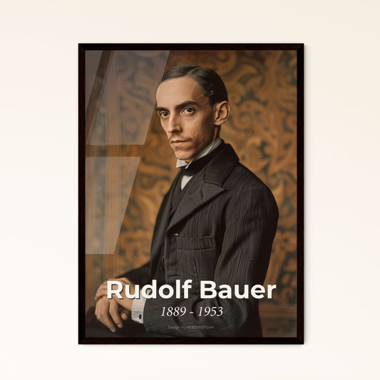 Timeless Elegance: Rudolf Bauer - Icon of Abstract Art (1889-1953) - Stunning Monochrome Print for Your Home Décor Collection