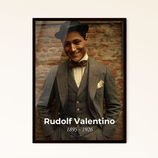 Elegant Portrait of Rudolf Valentino: Timeless Icon of Silent Film - Premium Art Print & Framed Decor for Luxurious Spaces