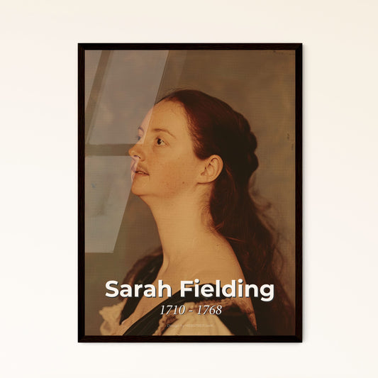 Elegant Portrait of Sarah Fielding: Pioneer of Children's Literature, Timeless Home Decor Print in Rustic Sepia Elegance