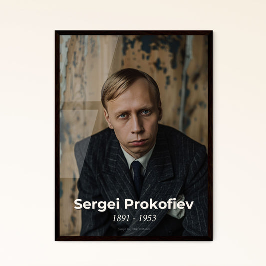 Timeless Portrait of Sergei Prokofiev: Iconic Russian Composer – Perfect for Home Decor as Print or Framed Art