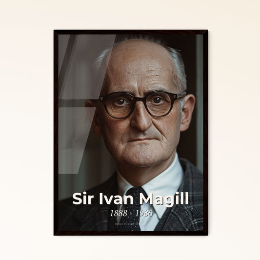 Elegant Tribute to Sir Ivan Magill: Pioneering Anesthesiologist - Timeless Portrait in Monochrome for Distinctive Home Decor