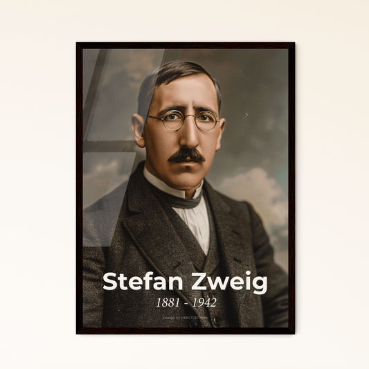 Stefan Zweig Portrait: Timeless Tribute to an Iconic Austrian Writer - High-Quality Art Print & Framed Decor for Your Home