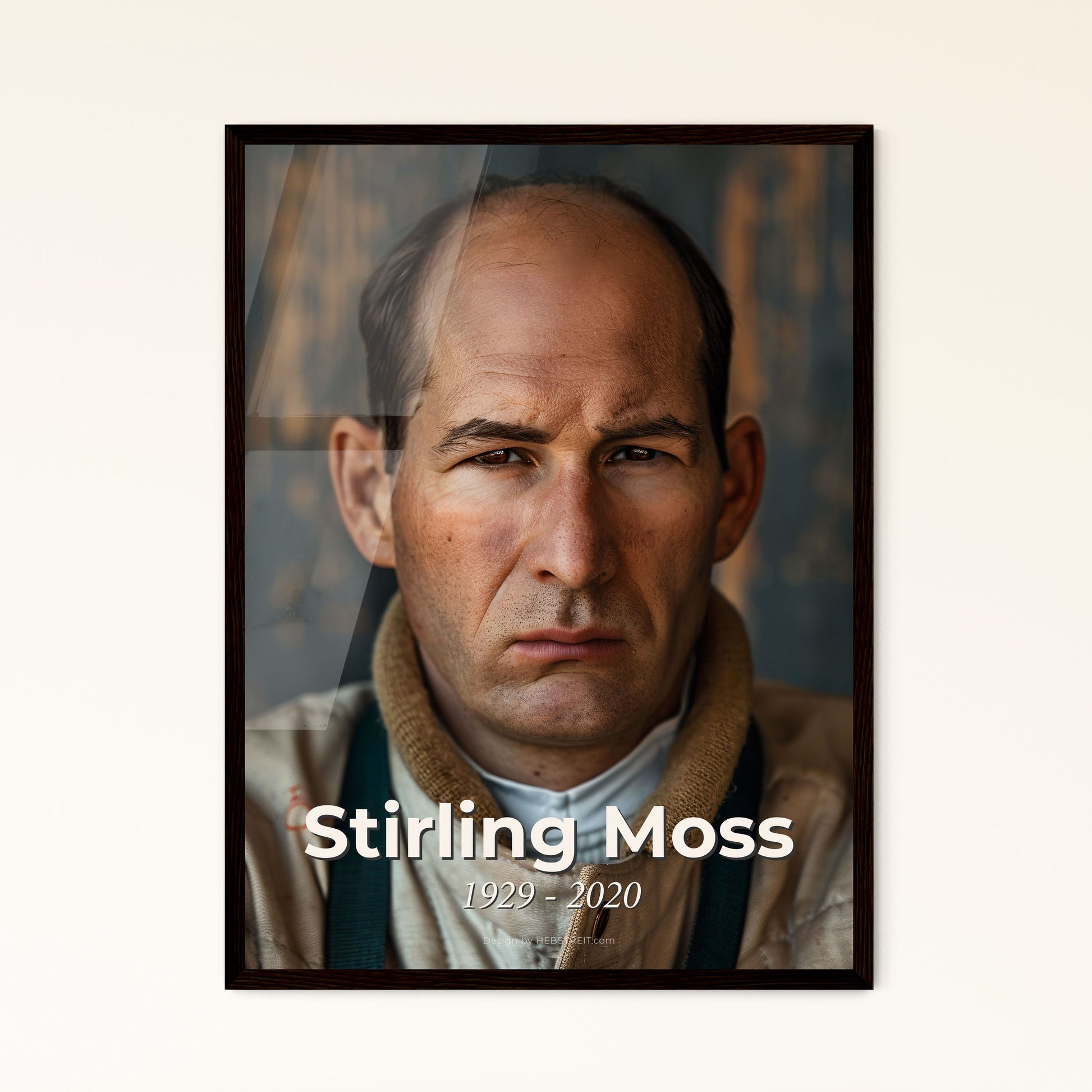 Timeless Tribute: Stirling Moss - The Uncrowned Champion of Racing, Stunning Portrait on Vintage-Inspired Background