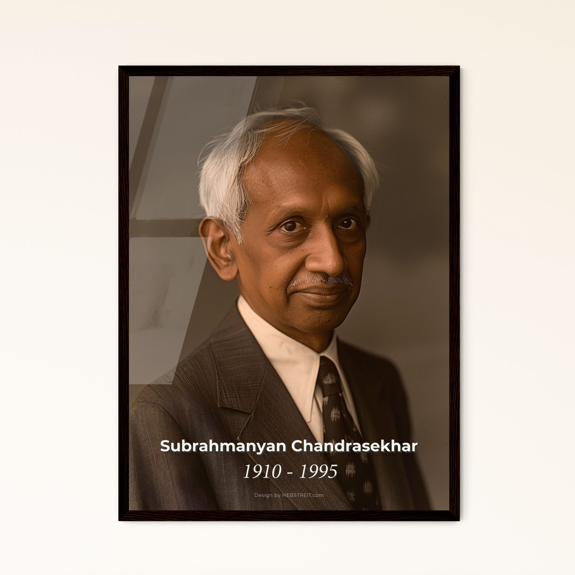 Celebrating Subrahmanyan Chandrasekhar: Iconic Portrait of the Visionary Astrophysicist, Nobel Laureate in Elegant Monochrome Art