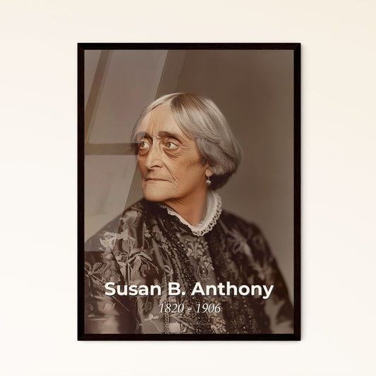 Timeless Tribute: Susan B. Anthony Portrait - Iconic Women’s Rights Leader in Stunning Sepia-Toned Ultra-Realistic Art Print