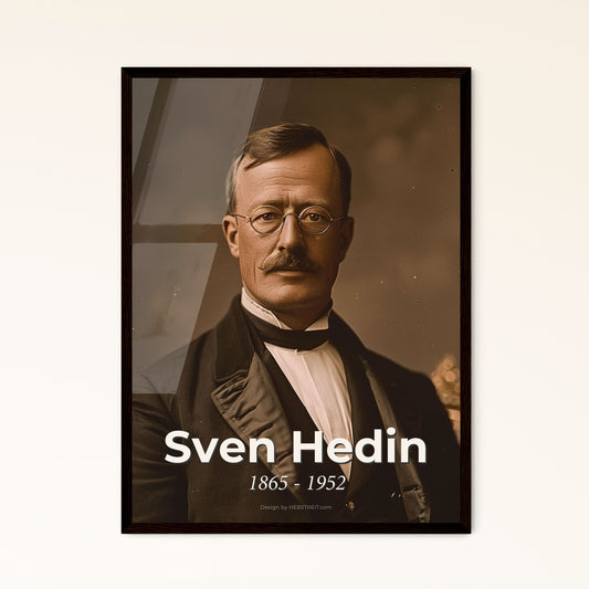 Timeless Portrait of Sven Hedin: Iconic Swedish Explorer & Mapmaker - Ultra-Realistic Print for Home Decor & Gift Giving