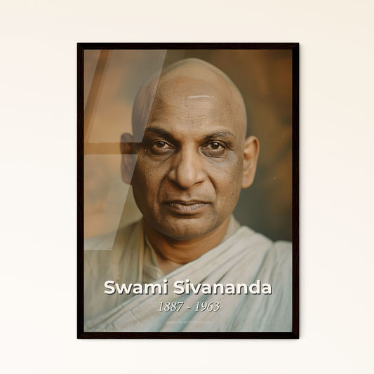 Timeless Essence of Swami Sivananda: Iconic Portrait in Monochrome - Perfect for Home Decor & Gift Inspirations