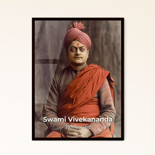 Embodying Wisdom: Swami Vivekananda Portrait - Iconic Indian Monk in Cinematic Black & White, Perfect for Home Decor & Gifts