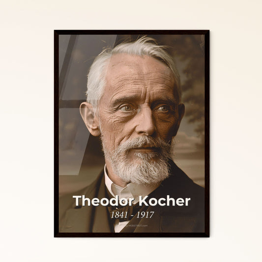 Captivating Portrait of Nobel Laureate Theodor Kocher: A Timeless Tribute to Swiss Surgery and Thyroid Research in Monochrome Elegance
