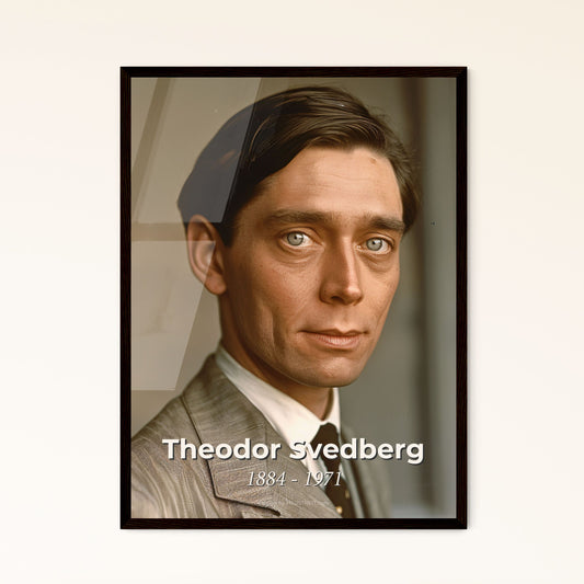 Timeless Tribute to Theodor Svedberg: Nobel-Winning Chemist Portrait - A Unique Rustic Décor Print in High-Quality Finish