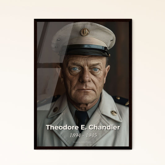 Brigadier Legacy: Theodore E. Chandler – Iconic WWII Admiral Portrait in Timeless Sepia Elegance for Home Décor