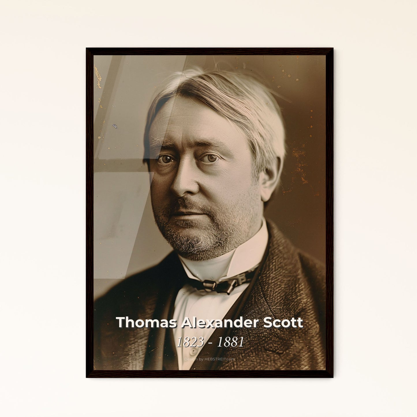 Thomas Alexander Scott: Visionary Railroad Executive - Portrait Print in Studio Quality with Rustic Charm & Timeless Elegance