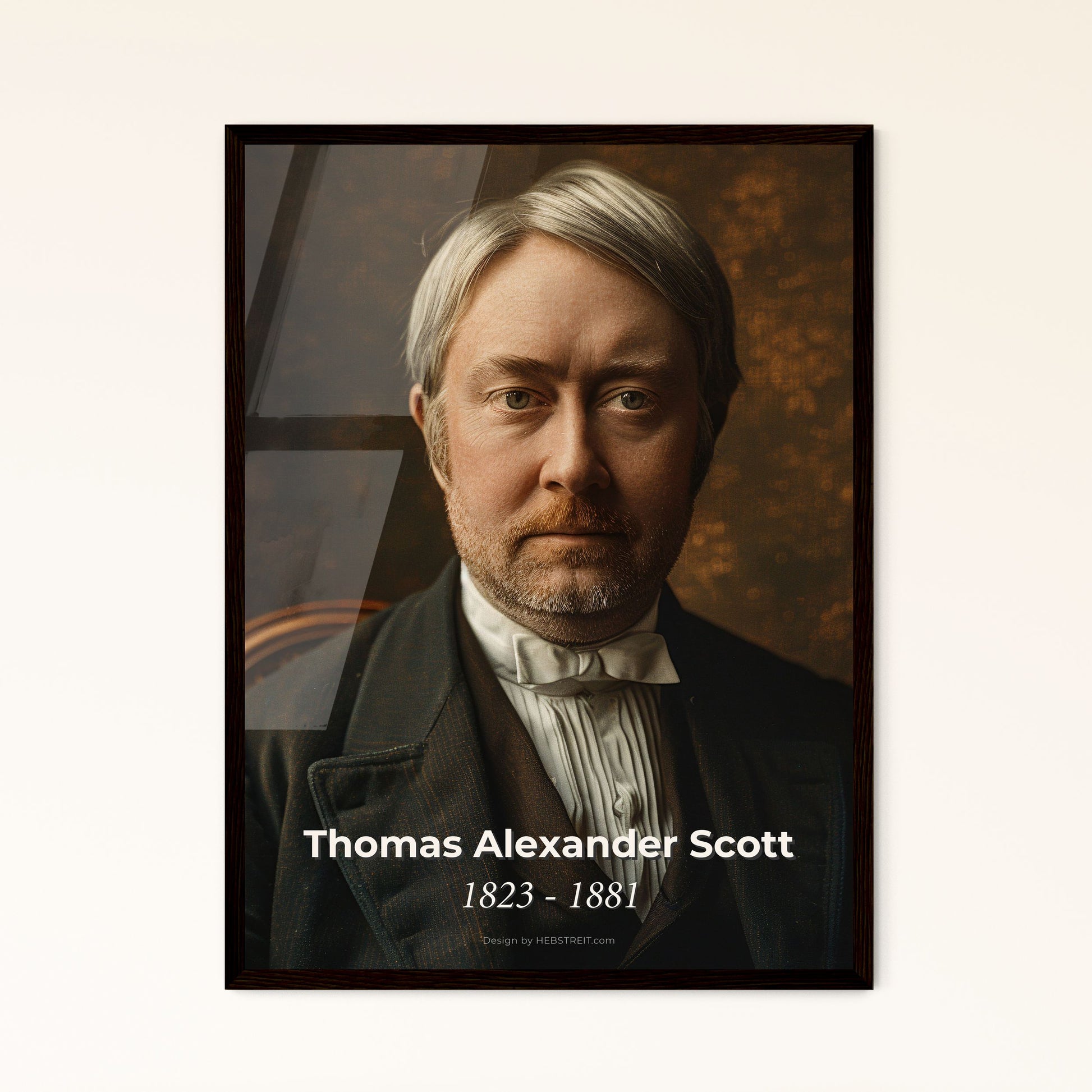 Timeless Portrait of Thomas Alexander Scott: Celebrated Railway Visionary in Monochrome Elegance - Perfect for Home Decor & Gifting