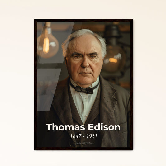 Timeless Legacy: Thomas Edison in Monochrome - Iconic Inventor Captured in Stunning Ultrarealistic Detail and Rich Sepia Tones
