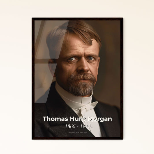 Thomas Hunt Morgan: Pioneer of Genetics - Iconic Portrait Print in Rustic Elegance, Perfect for Any Home or Gift Setting
