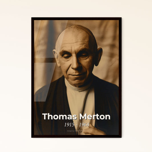 Timeless Tribute: Thomas Merton - Iconic American Monk & Writer - Exquisite Monochrome Art Print for Home Decor & Gifting