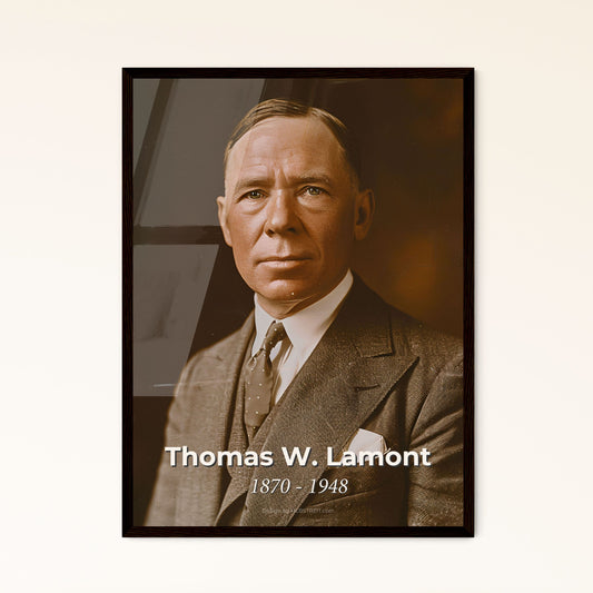 Thomas W. Lamont: A Pioneer in American Banking - Exquisite Print on Aluminum, Framed, or as Home Decor - Timeless Investment