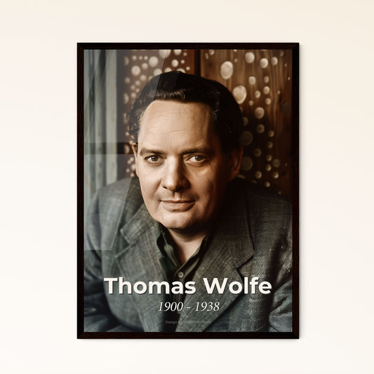 Thomas Wolfe: Iconic 1900-1938 Novelist Portrait - Timeless Art in Sepia Tone for Elegant Home Decor & Thoughtful Gifting
